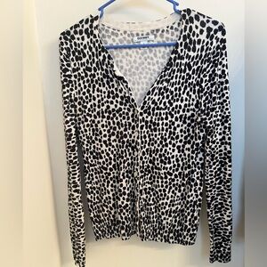 Old Navy Women's Black and White Patterned Cardigan
